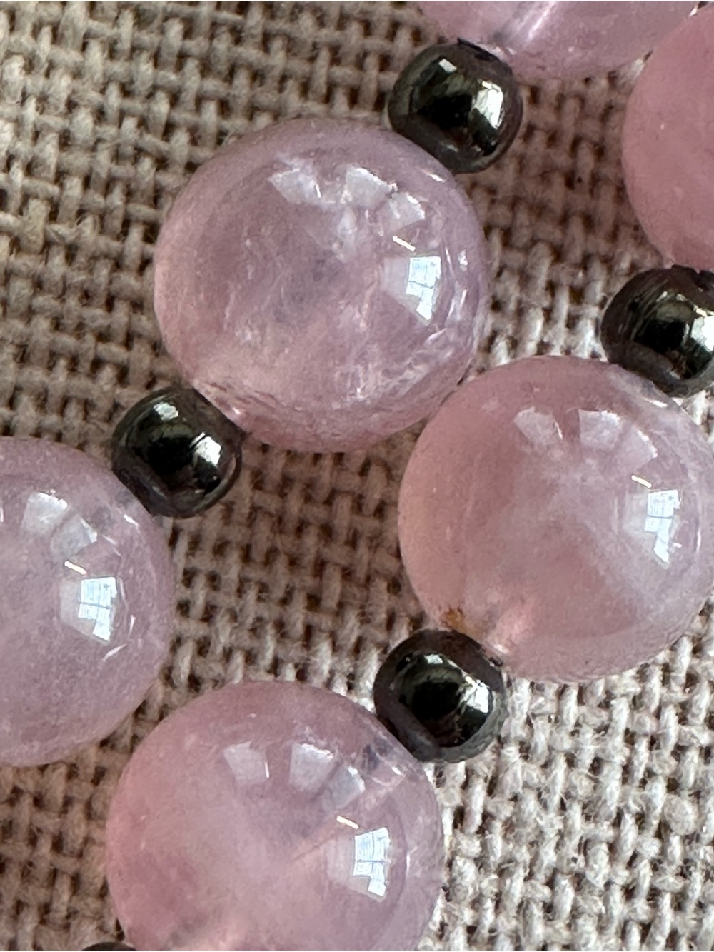 28-1/2 inch Cherry Quartz and Rhodonite Crystal bead necklace NWOT - Picture 5 of 14